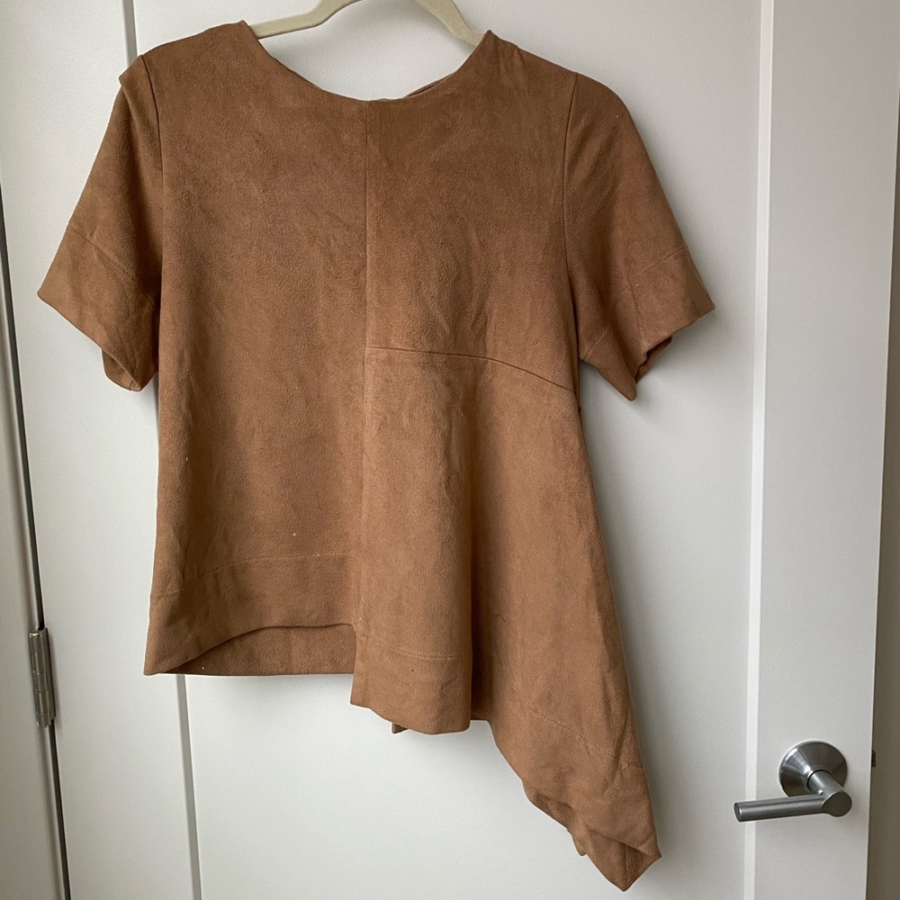 Asymmetrical Suede Top